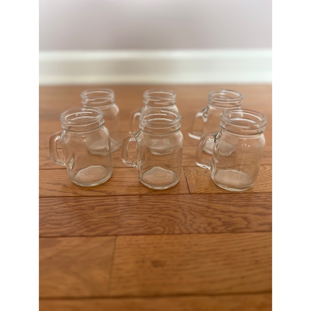 Set of 6 Shot Glass Jars with Handles